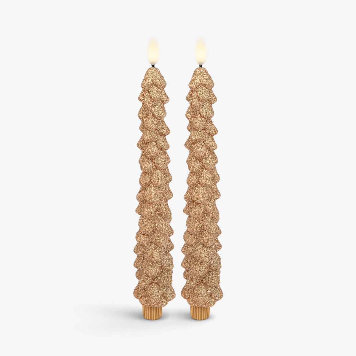 Set of 2 Glitter Tree Tapers