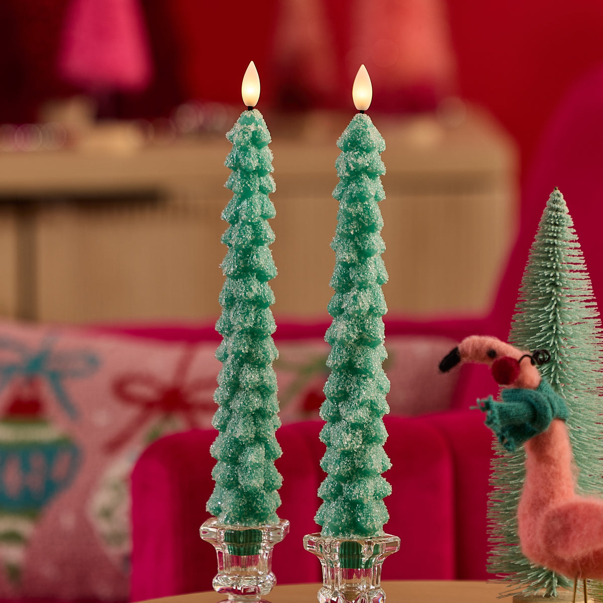 Set of 2 Glitter Tree Tapers